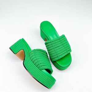 Margo Cord Womens Open Toe Slip On Platform Sandals